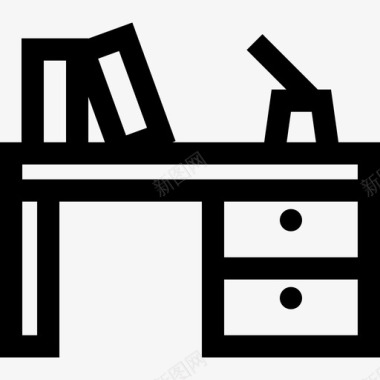 办公桌9号工作场所直线型图标图标