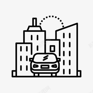 城市汽车旅行图标图标