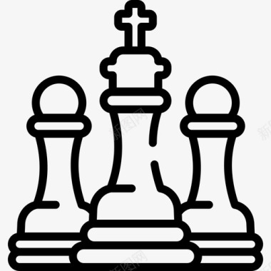 国际象棋业余爱好2线性图标图标