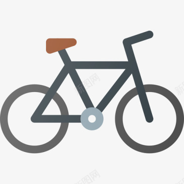 自行车自行车部件线颜色图标图标