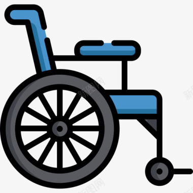 轮椅医学院5线性颜色图标图标