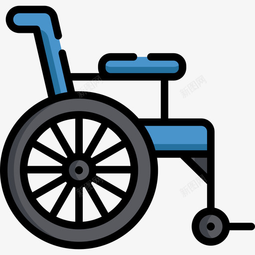 轮椅医学院5线性颜色图标svg_新图网 https://ixintu.com 医学院5 线性颜色 轮椅