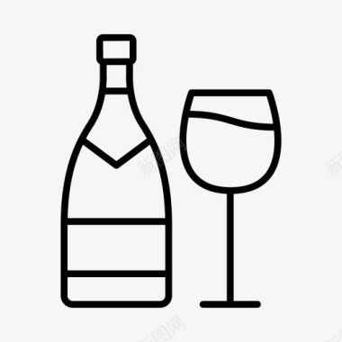 葡萄酒饮料葡萄园图标图标