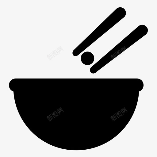 中餐碗带筷子的食物图标svg_新图网 https://ixintu.com 中餐 带筷子的食物 碗 蔬菜和食品字形图标