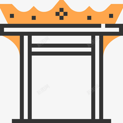 泰国建筑2黄影图标svg_新图网 https://ixintu.com 泰国建筑2黄影