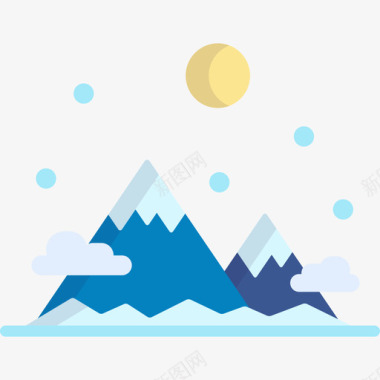 山地冬季24平坦图标图标