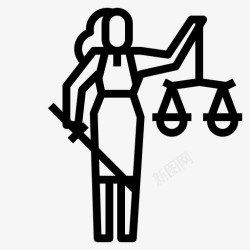 天平剑女士正义法律天平图标高清图片