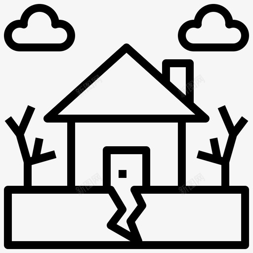 地震灾害生态环境图标svg_新图网 https://ixintu.com 保险 地震 地面 景观 灾害 生态环境
