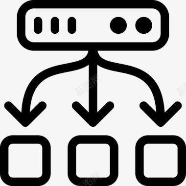 网络服务器数据库2线性图标图标
