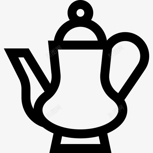 茶壶复古装饰10线性图标svg_新图网 https://ixintu.com 复古装饰10 线性 茶壶
