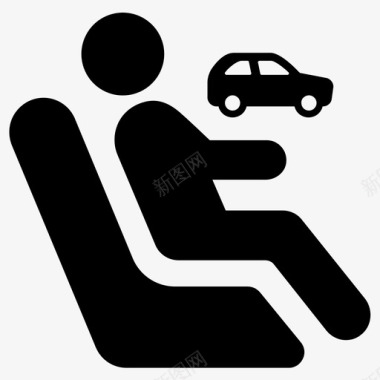 汽车乘客汽车座椅坐着图标图标