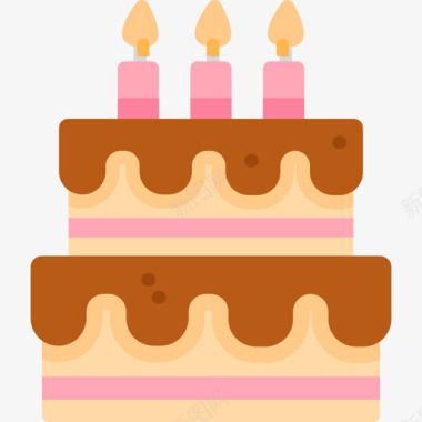 生日蛋糕25岁生日扁平图标图标