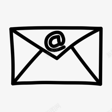 涂鸦电子邮件信封互联网图标图标