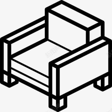 扶手椅家具40线性图标图标