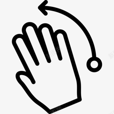 四个手指向左轻弹四个手指向左弹触摸手势轮廓v2图标图标