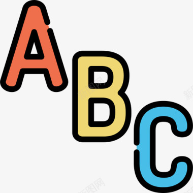 Abc文学3线性色彩图标图标