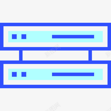 服务器网络安全线性颜色图标图标