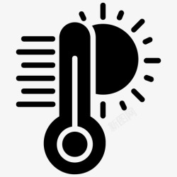 恒温器温度计数字温度计发热刻度图标高清图片