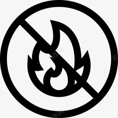 禁止开火禁止信号3线性图标图标