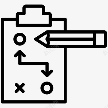 计划剪贴板营销图标图标