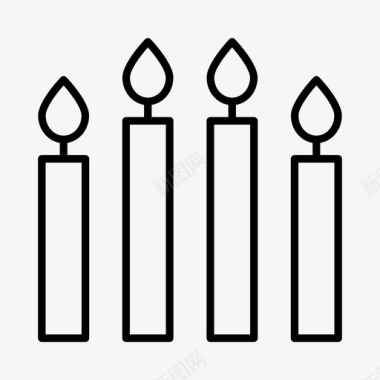蜡烛庆祝新年图标图标