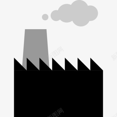 工厂能源环境5平坦图标图标
