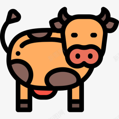 奶牛养殖13头原色图标图标