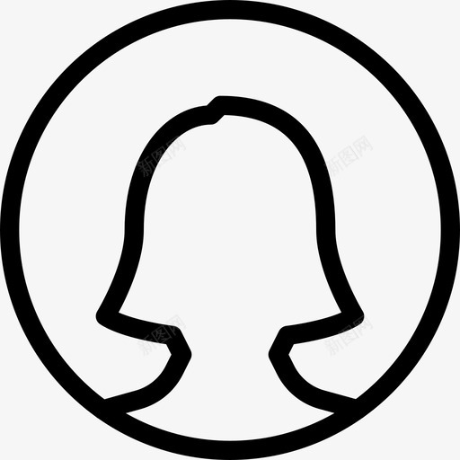 女人头像人物图标svg_新图网 https://ixintu.com 人物 头像 头像线图标 女人 用户 身份不明