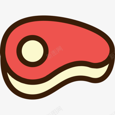 肉烤肉架线性颜色图标图标