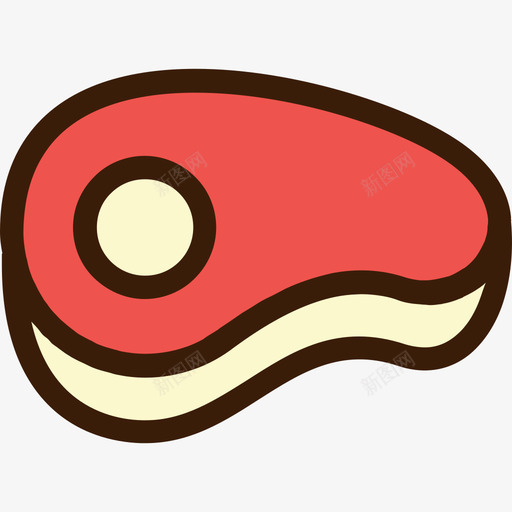 肉烤肉架线性颜色图标svg_新图网 https://ixintu.com 烤肉架 线性颜色 肉