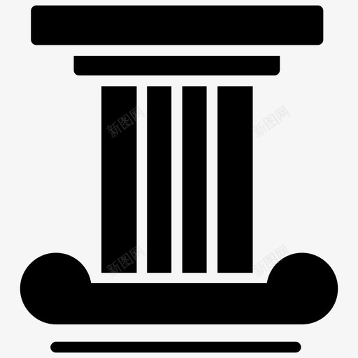 柱子建筑希腊柱图标svg_新图网 https://ixintu.com 多立克柱式 希腊柱 建筑 柱子 美国文化和地标符号