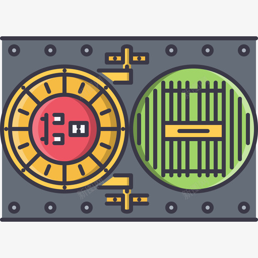 金库货币25彩色图标svg_新图网 https://ixintu.com 彩色 货币25 金库