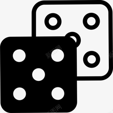 骰子方块赌博图标图标