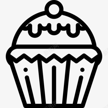 纸杯蛋糕甜点糖果2个直系图标图标