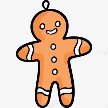 姜饼人圣诞83彩色图标图标