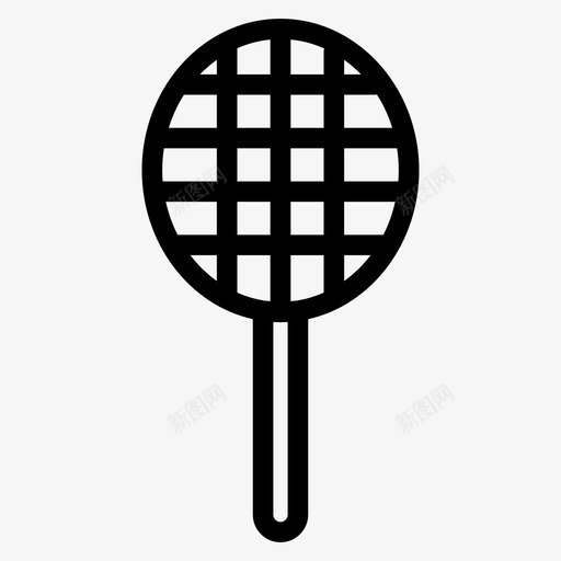 球拍羽毛球运动图标svg_新图网 https://ixintu.com 教育线 球拍 网球 羽毛球 运动