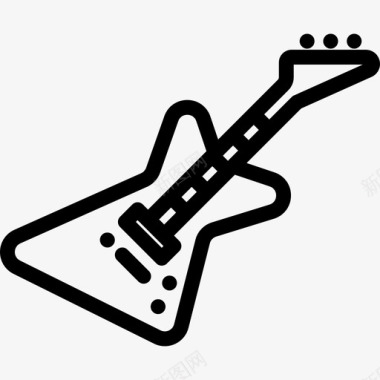 电吉他摇滚乐5线性图标图标
