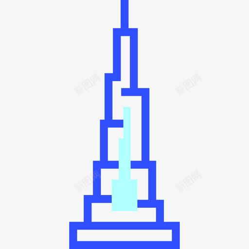 哈利法塔旅行57线性颜色图标svg_新图网 https://ixintu.com 哈利法塔 旅行57 线性颜色