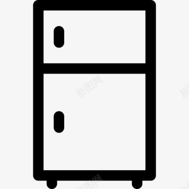 冰箱酒店和服务2线性图标图标