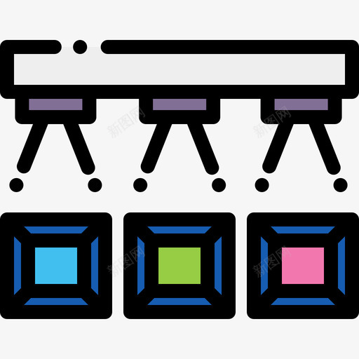 灯光博物馆10线性颜色图标svg_新图网 https://ixintu.com 博物馆10 灯光 线性颜色