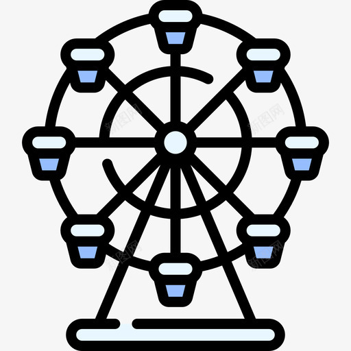 摩天轮冬季小镇6线性颜色图标svg_新图网 https://ixintu.com 冬季小镇6 摩天轮 线性颜色