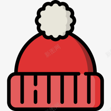 冬季帽子78圣诞节线性颜色图标图标