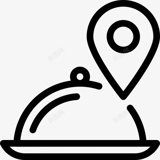 餐厅cloche图钉图标svg_新图网 https://ixintu.com cloche 图钉 地点 导航 服务 餐厅 餐厅线图标