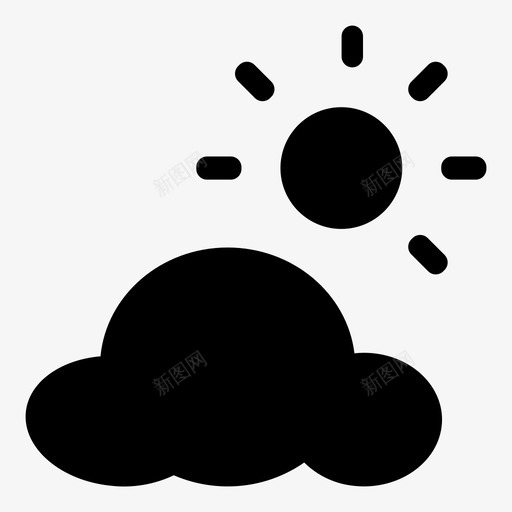 天气云层多云图标svg_新图网 https://ixintu.com 云层 多云 天气 日照 钟形天气云层扩大同步扩大