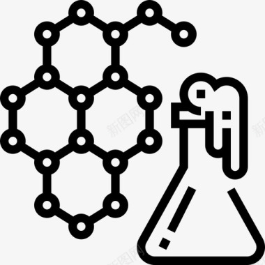 烧瓶生物化学3线性图标图标