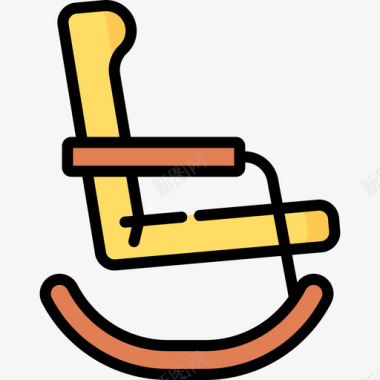 摇椅家具47线性颜色图标图标