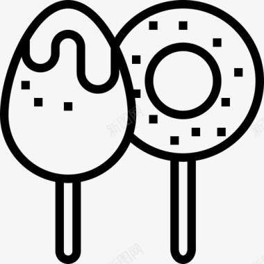 冰淇淋甜食和糖果直系图标图标