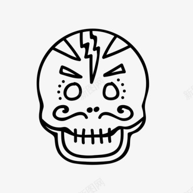 嘉年华男性糖骷髅墨西哥派对图标图标