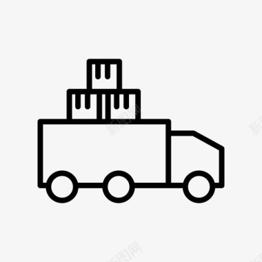 卡车货物交货图标图标