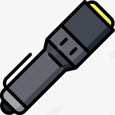 手电筒管道工工具和元件2线颜色图标图标